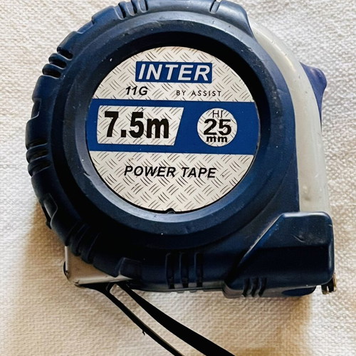 Measuring tape INTER 7.5m x 25mm used, blue color