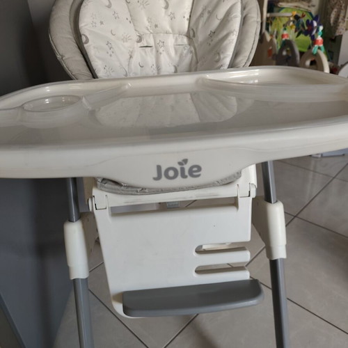 Joie baby high chair, white and grey