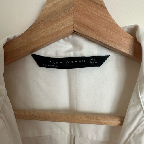 Zara shirt dress white size L like new