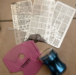 Nail stamping kit like new, set of 4