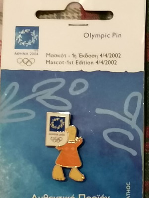 Athens 2004 Olympic Games Mascot Pin new, 1st edition