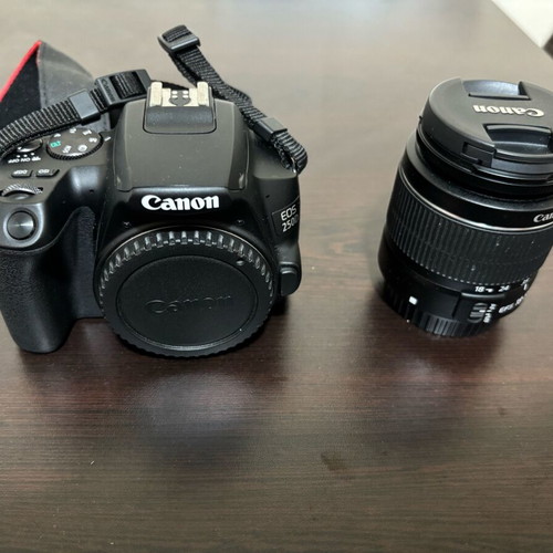 Canon DSLR 250D camera like new with tripod, case and micro SD cards