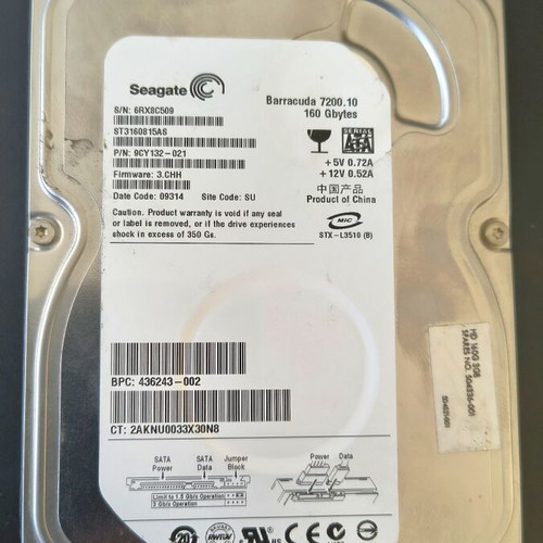 4 mechanical 160GB SATA hard drives, excellent condition