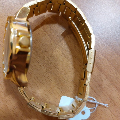 Wristwatch with gold bracelet new, diameter 38mm