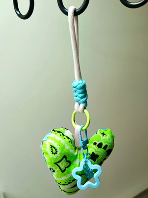 Handmade keychain 2-sided different colors, new, bandana