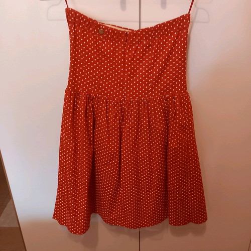 BSB Strapless Dress red with tulle hem size 40 like new