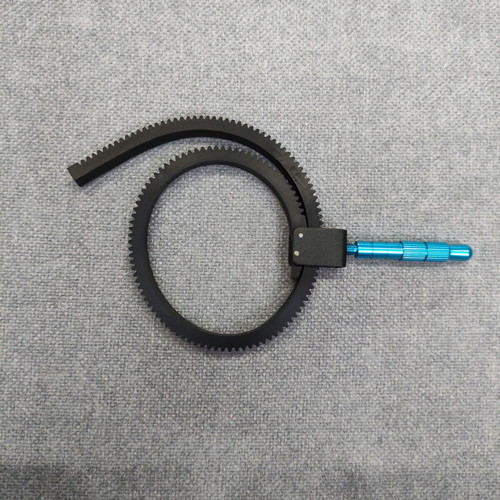 Universal Follow Focus Gear Ring Belt like new with blue aluminum handle