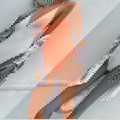 Цял бански Watercult като нов, размер M, розов оранжев