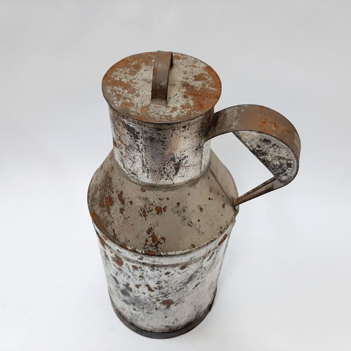 Vintage metal milk can 50s Bulgaria 36×16×9 cm
