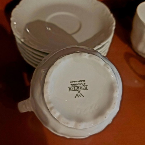 Σετ τσαγιού πορσελάνης λευκό Mitterteich Bavaria σαν καινούργιο