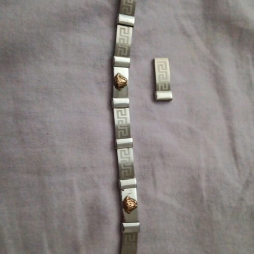 Steel bracelet with Meander and Medusa design Versage, like new