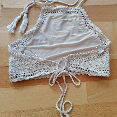 Pull & Bear knitted bikini size S like new, white