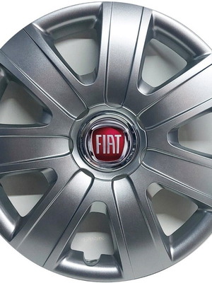 Τάσια μαρκέ 15'' για Fiat με κόκκινο logo, σετ 4 τεμαχίων