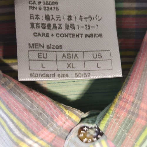 Jack Wolfskin Travel men's shirt size L, like new, colorful plaid