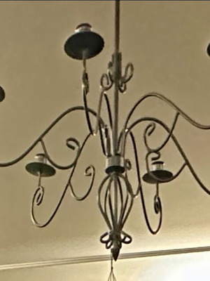 Σφυρήλατο Μεταλλικό Πολύφωτο Candelabra 6 Θέσεων μεταχειρισμένο, Μεσογειακό Στυλ