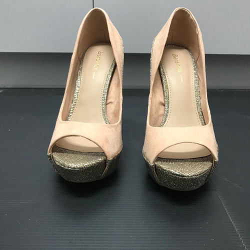 Peep Toe shoes used, dusty pink suede, size 37