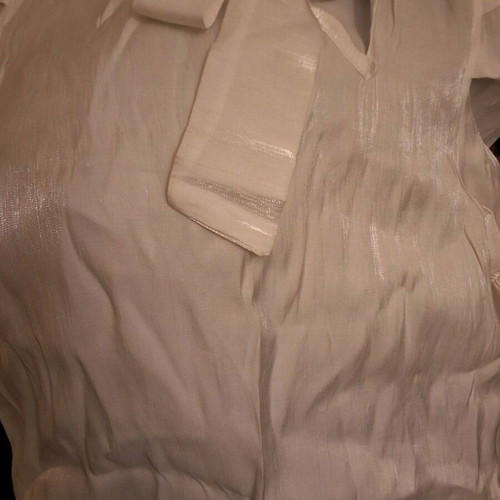 White Zeta Otto blouse satin look size M like new
