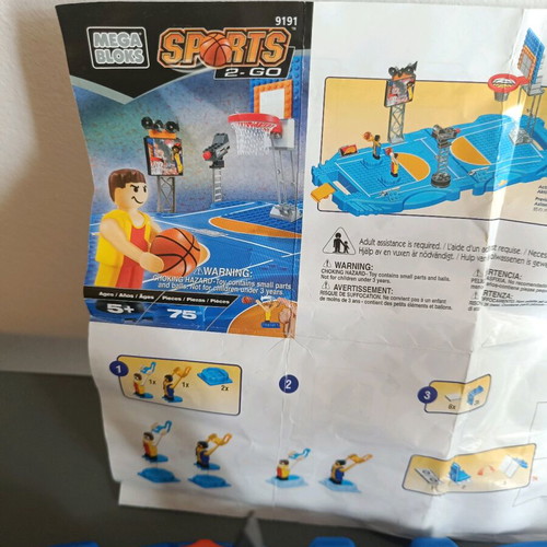 Mega Bloks Sports 2 Go Basketball Set like new, 75 pcs, with extra hoops