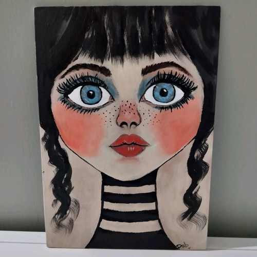 Canvas painting Spellbinding Gaze new acrylic 18×25.5 cm
