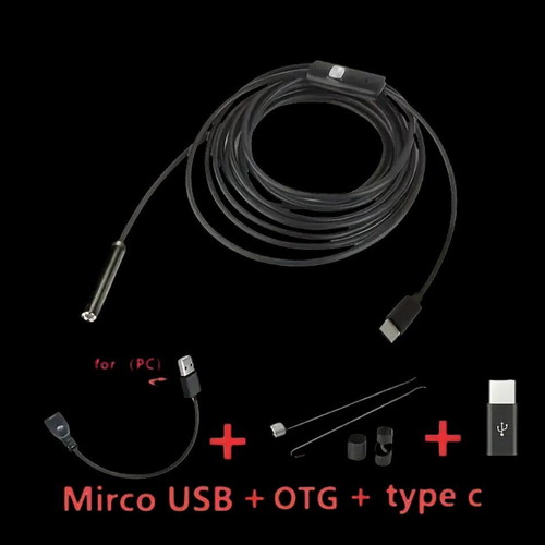 Endoscopic camera 5 meters new with hard cable