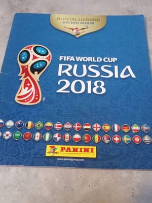 Panini FIFA World Cup 2018 Russia collectible sticker album used with stuck stickers
