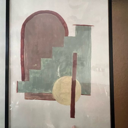 Handpainted paintings with black frame and pastel colors new