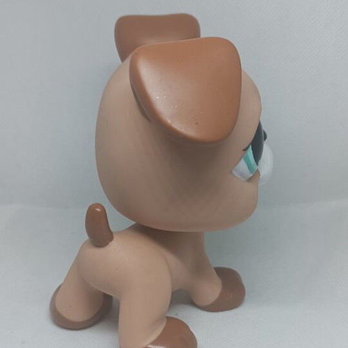Littlest Pet Shop Jumbo Boxer Dog figure like new, collectible Hasbro