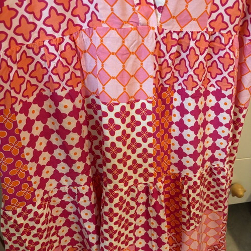 Trendyol dress airy viscose size 38 like new, white and pink