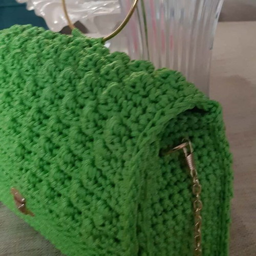 Emerald Summer handmade green knitted crossbody bag new