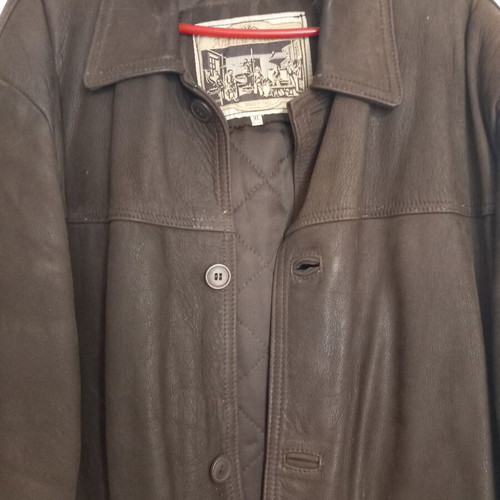 Antica Pelletteria men's jacket XL made in Italy, like new, brown leather nubuck