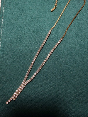 Necklace with rhinestones new, stainless steel gold and silver