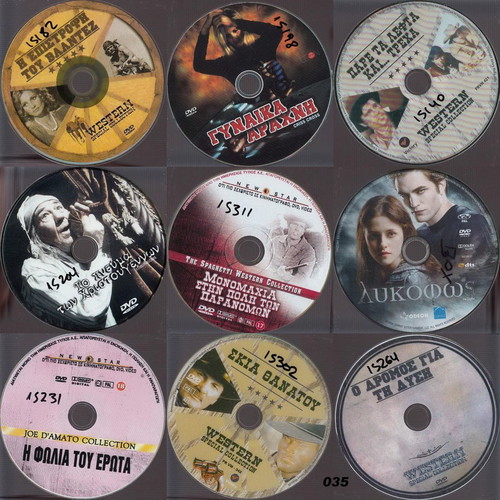 DVD pack of 9 used without covers with subtitles