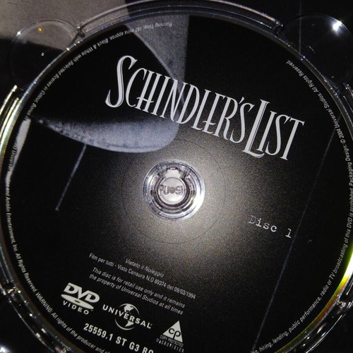 Schindler's List DVD box used, English Italian subtitles