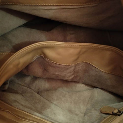 Leather bag beige new with pouch
