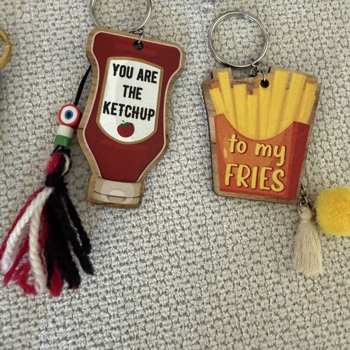 Handmade keychain sets for couples used, pack of 3