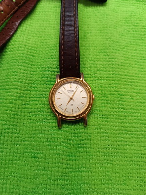 Orient vintage quartz watch used, gold-plated, women's