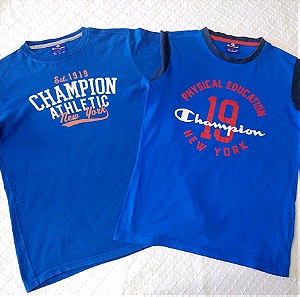 Δύο μπλούζες Champion για αγόρια 11-12 ετών