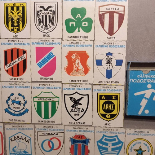 Bleck Greek Football Stickers Collection E like new, 25 of 26