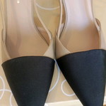 Slingback pumps beige - black like new, size 36
