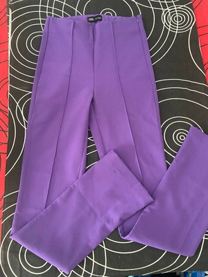Zara jacquard pants violet size S like new