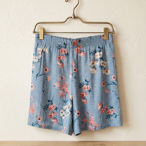 Floral print women's bermuda shorts, size L