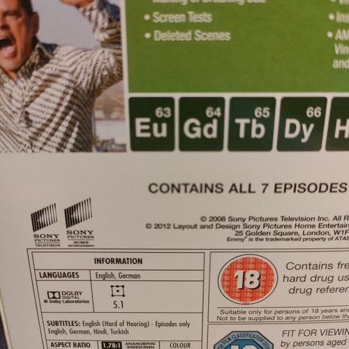 Breaking Bad season 1 DVD like new with English subtitles and slipcover