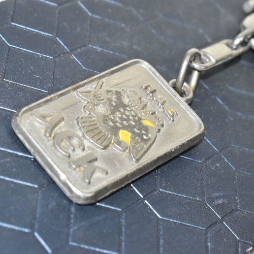 Vintage Thira 21 AEK keychain used, metal