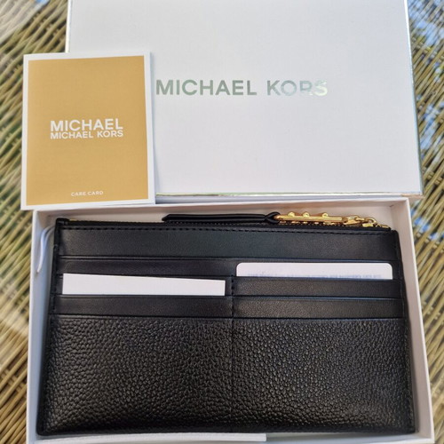 Leather card holder Michael Kors black new