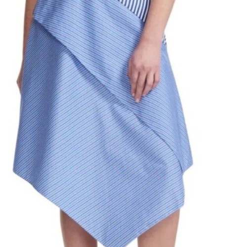 Maje asymmetric striped skirt, size 36, blue and white