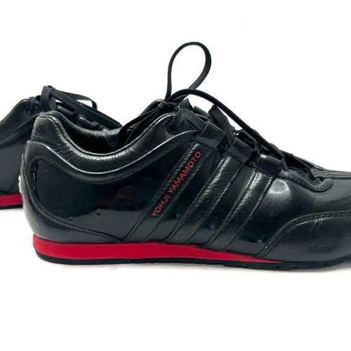 Y-3 Yoshi Yamamoto x adidas leather trainers used, size 38, black and red