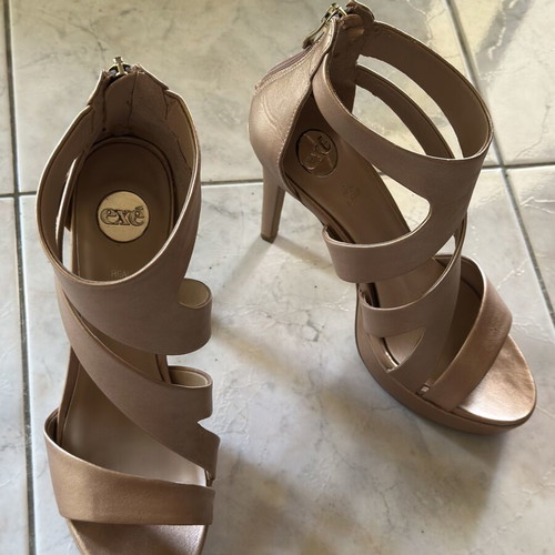 Exe sandals pink-gold size 39 like new, 12cm heel
