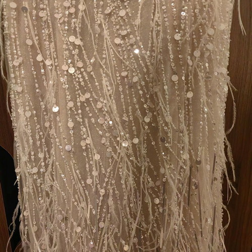 Wedding Dress Like New by Stylianos, Beige Silver, Size S