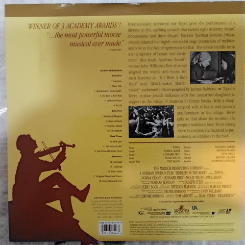 Fiddler on the Roof 1971 LaserDisc like new