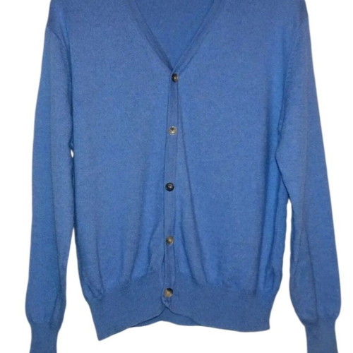 Carolina Herrera silk cashmere cardigan new, size M, blue